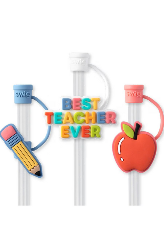 Teacher Life Straw Topper Set