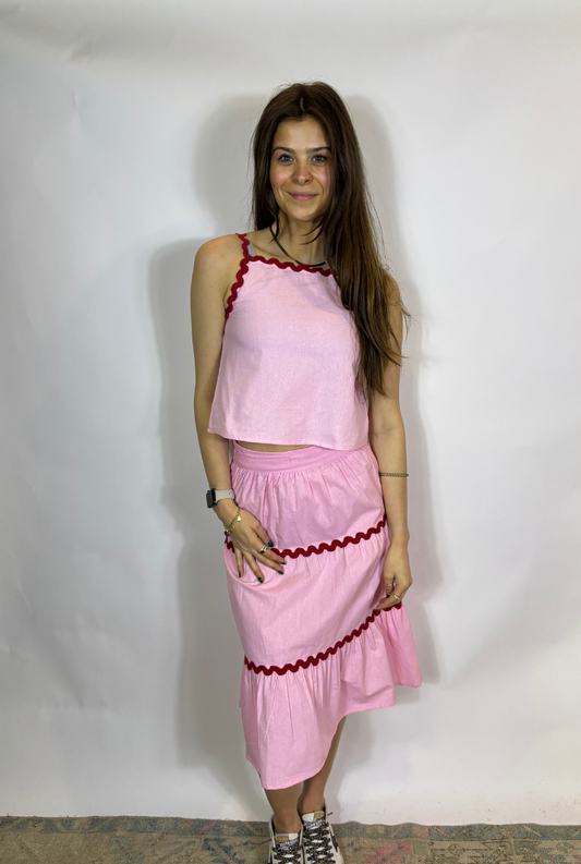 Pink Fun Midi Skirt