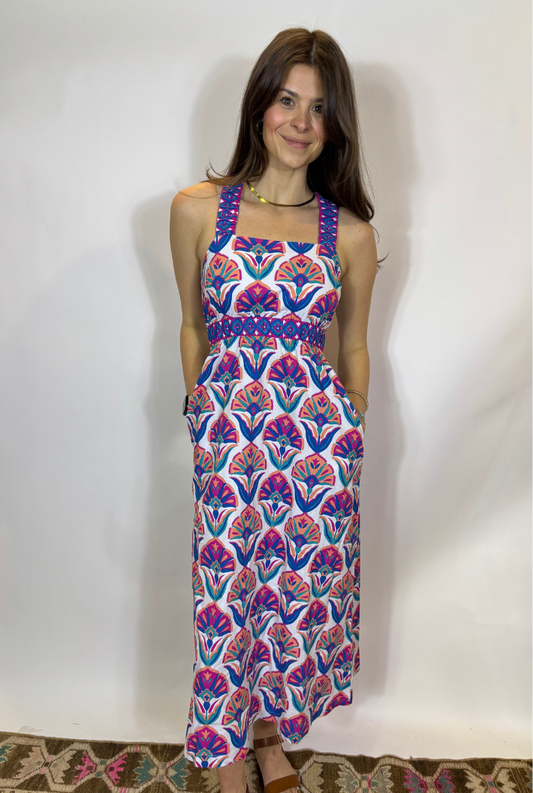 Geo Floral Coastal Dress