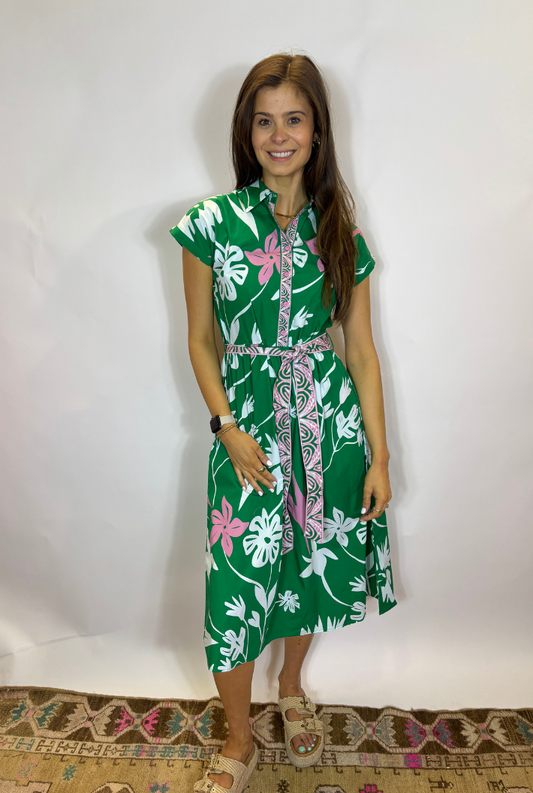 Rylie Dress- Mint Flora