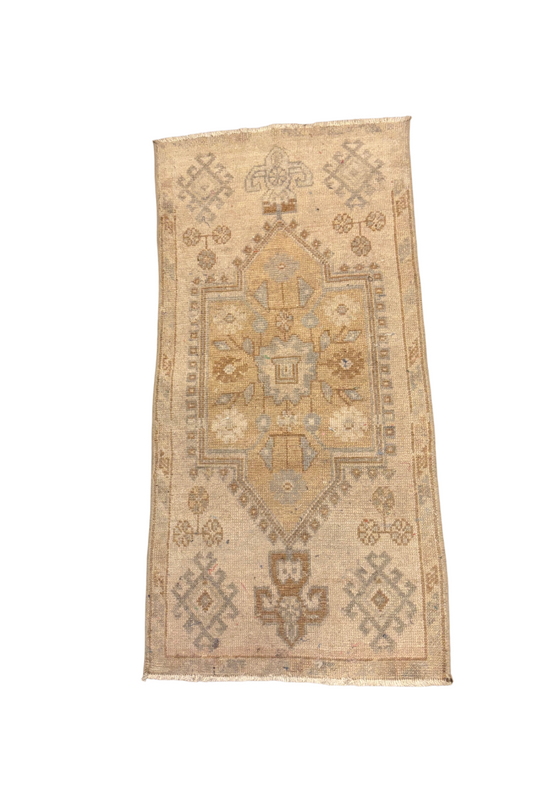 Turkish Mini Rug 2x3- Brown & Blue