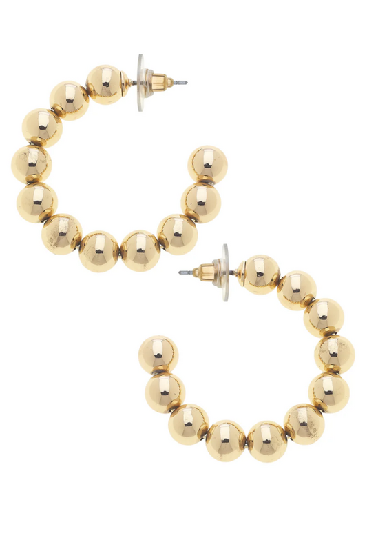 Jasper Ball Bead Hoops