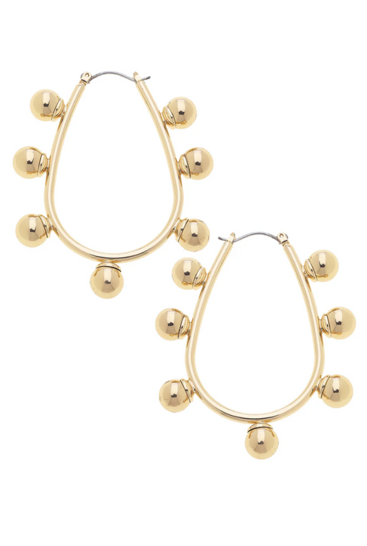 Allison Studded Metal Teardrop Hoops