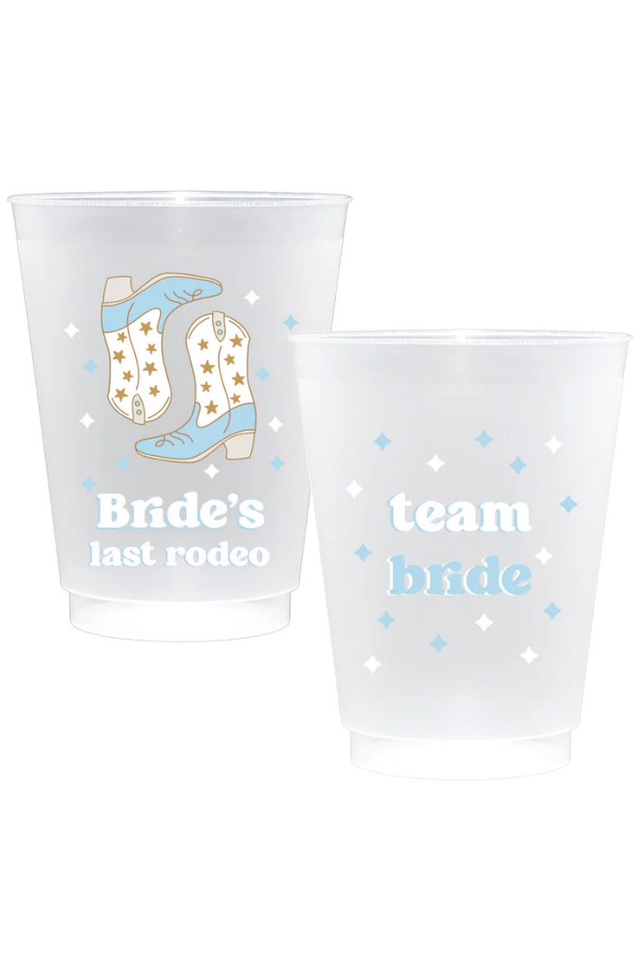 Bride's Last Rodeo Shatterproof Frost Flex Plastic Cups