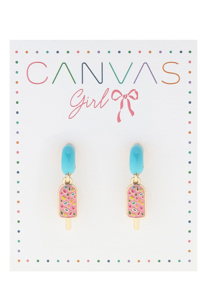 Lena Popsicle Enamel Mini Huggie Hoop Earrings in Aqua