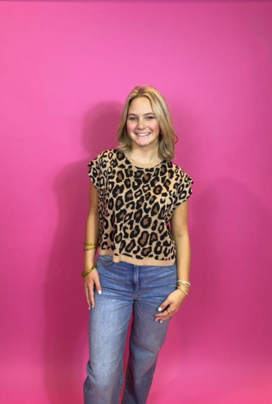 Tetra Leopard top - Camel