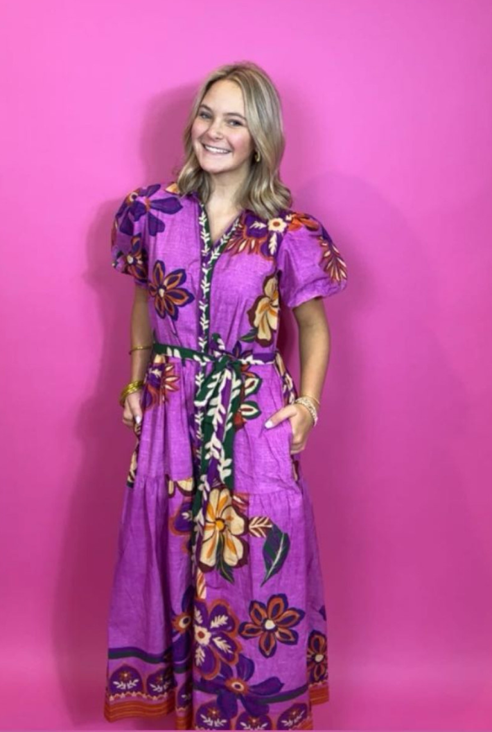 Della Dress - Mauve Blossom