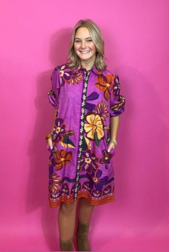 Ava Dress - Mauve Blossom