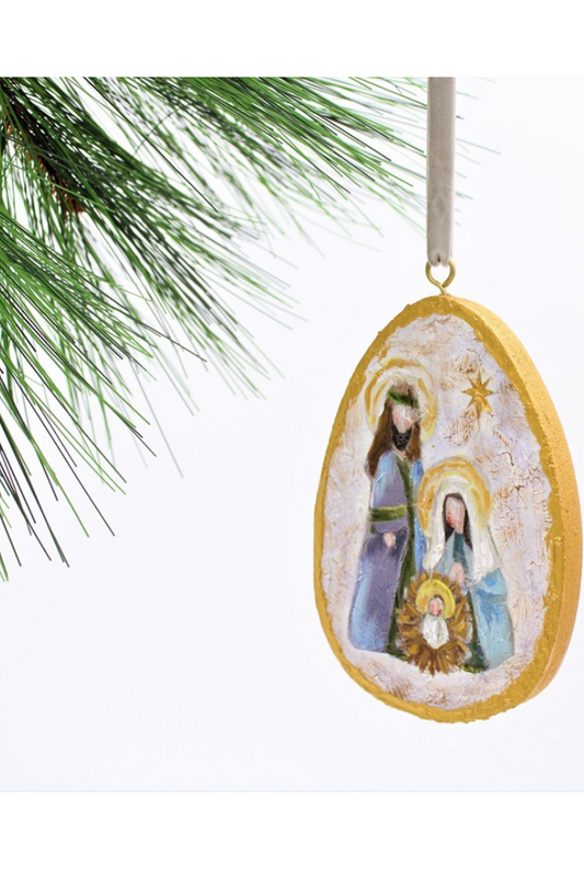 Oval Holy Family Ornament