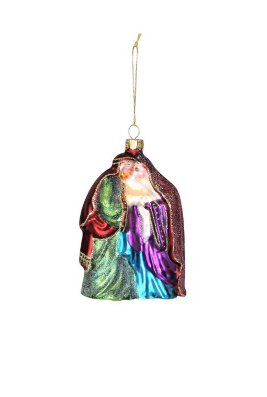 Holy Family Blown Glass Ornament