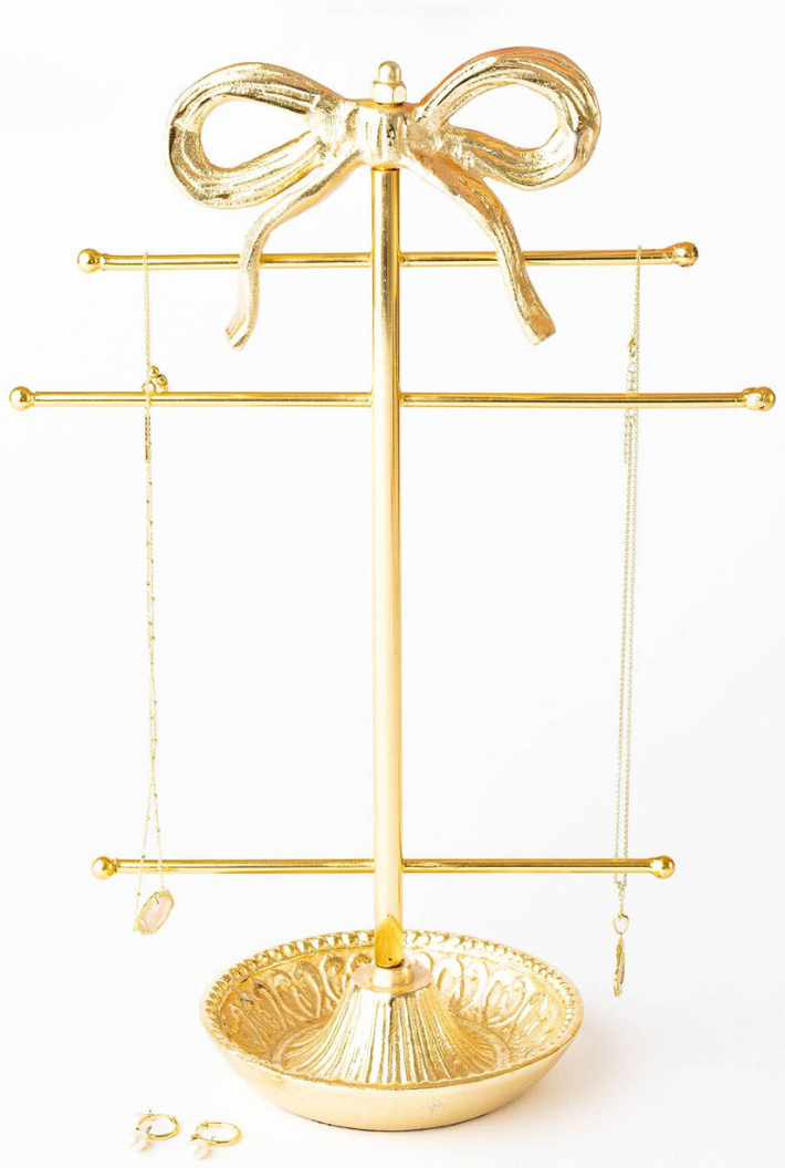 Gold Bow Jewelry Holder