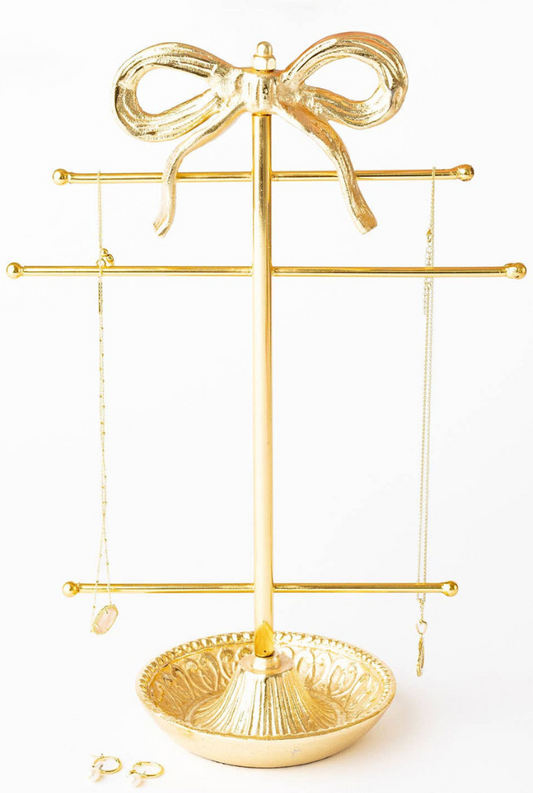 Gold Bow Jewelry Holder