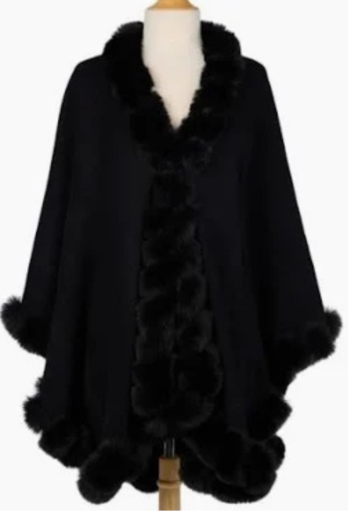 Faux Fur Trim Wrap