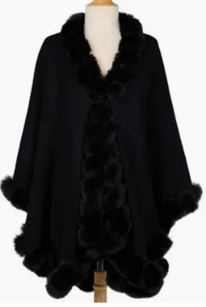 Faux Fur Trim Wrap