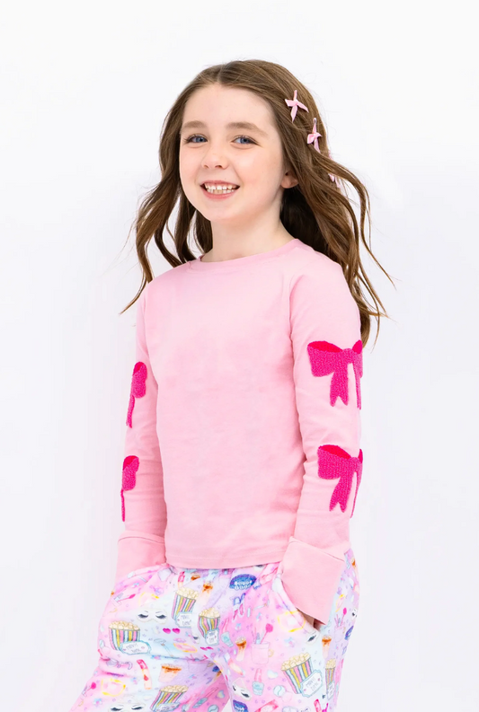 Bows Applique Long Sleeve Top