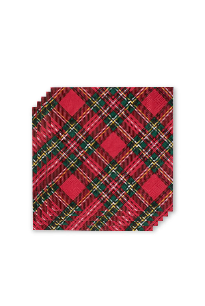 Christmas Plaid Cocktail Napkins