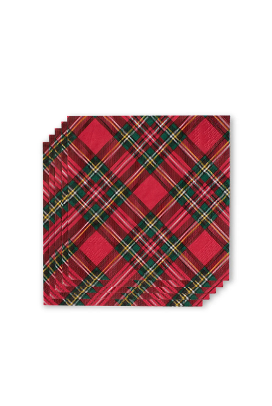 Christmas Plaid Cocktail Napkins
