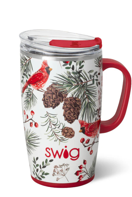 Winter Cardinals Travel Mug