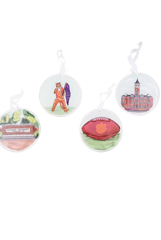 Clemson Ornament Set/4