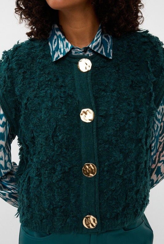 Fringy Button Cardi