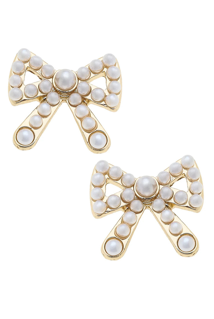 Dawn Pearl Studded Bow Earring