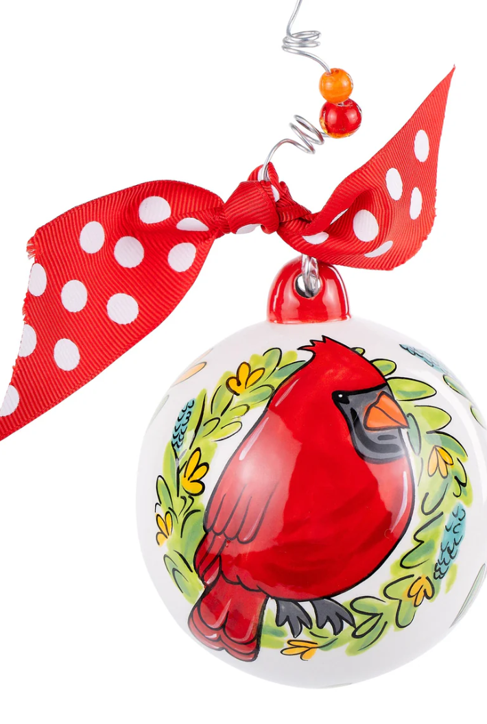 Red Bird Always With You Wreath Ornament