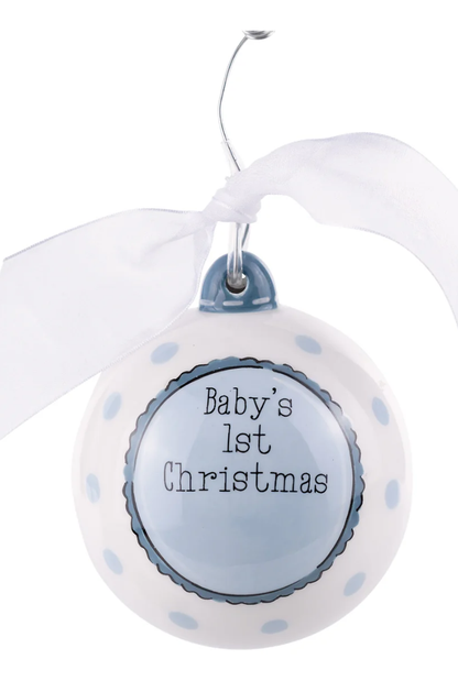 Baby's 1st blue Rocking Horse Ornament