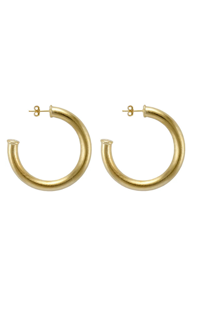 Chantal Hoops - Brushed 18k gold