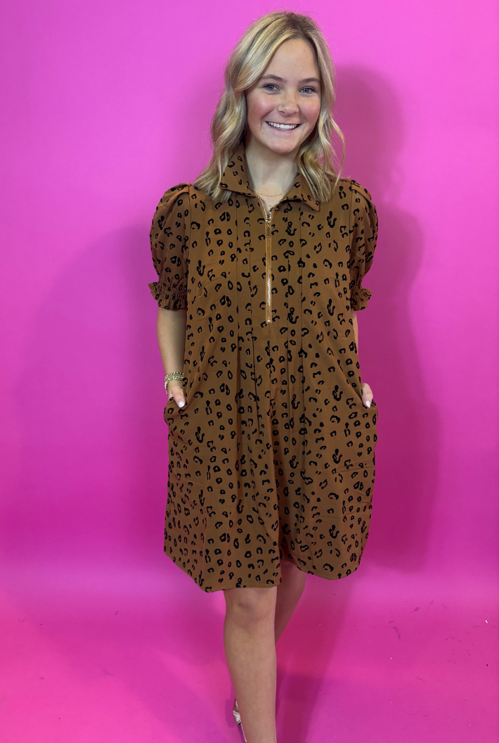 Brown Leopard Dress
