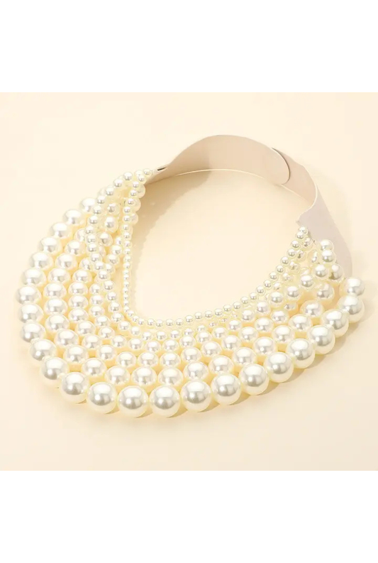 Chunky Metal Ball Beaded Necklace