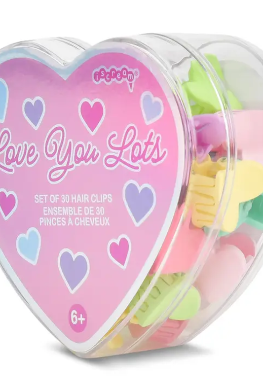 Mini Heart Hair Clips Set