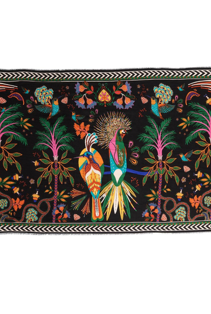 Magic India Black Rectangle Scarf