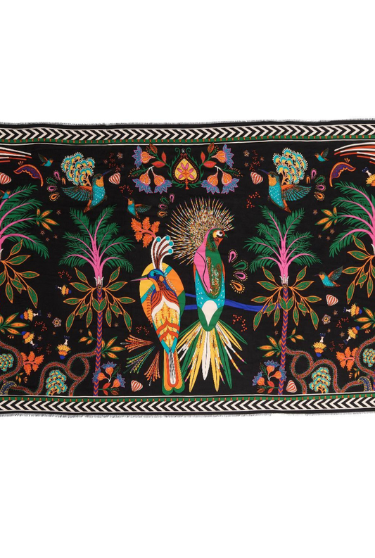 Magic India Black Rectangle Scarf