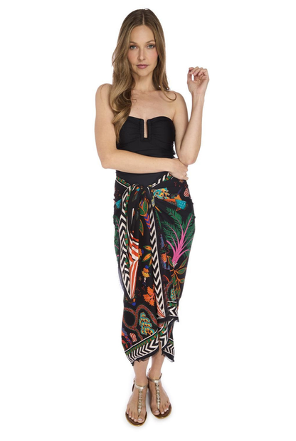 Magic India Black Rectangle Scarf