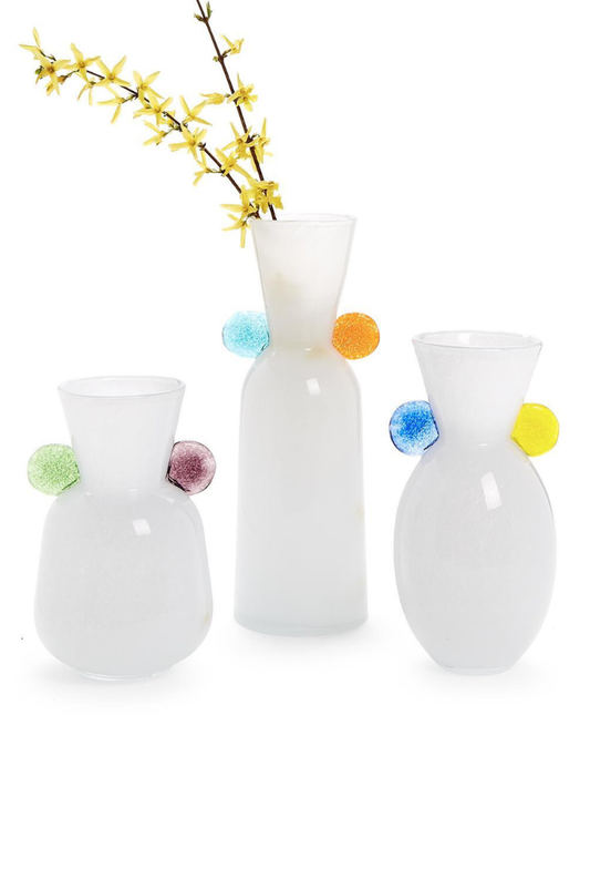 Contempo White Art Glass Vase