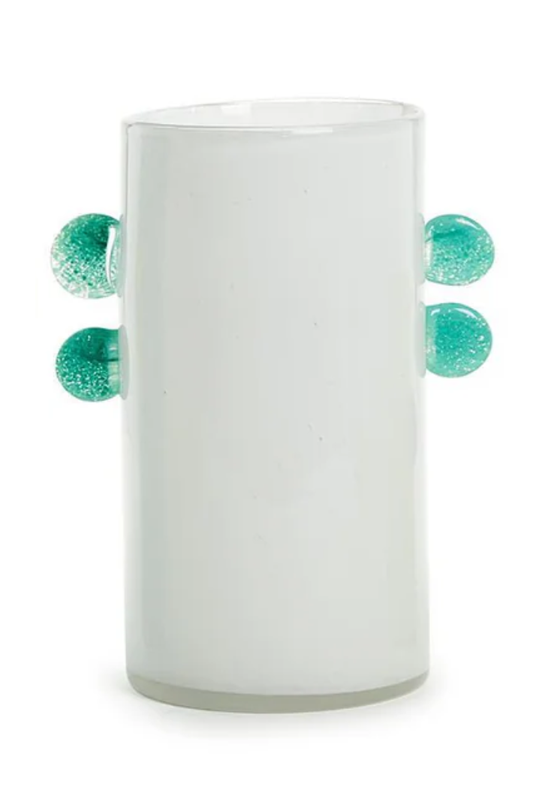 Contempo Glass Vase With Blue Accent