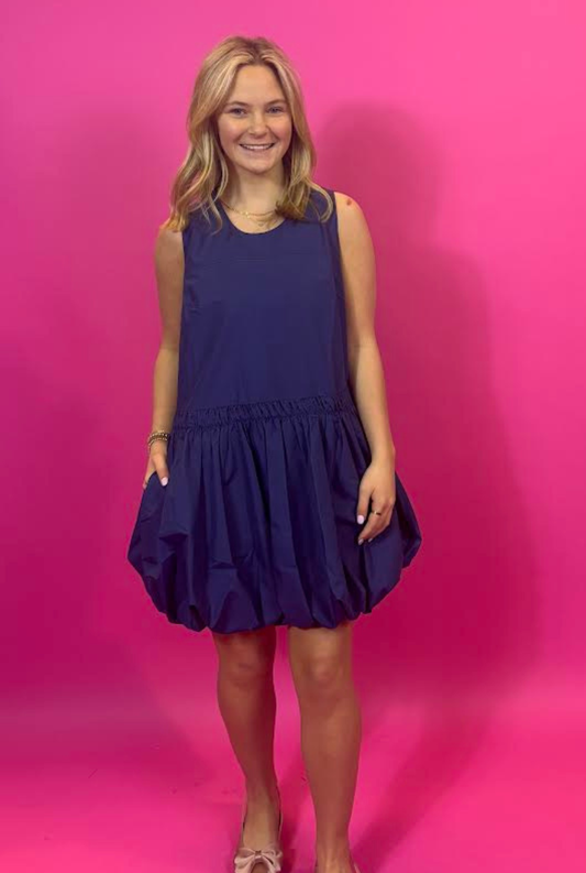 Navy Bubbles Dress