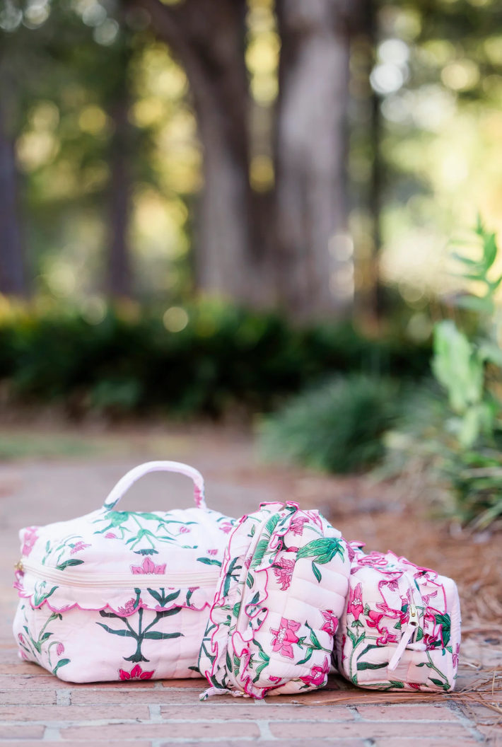 Rose d'Iris Luxe Quilted Cosmetic Bag Set