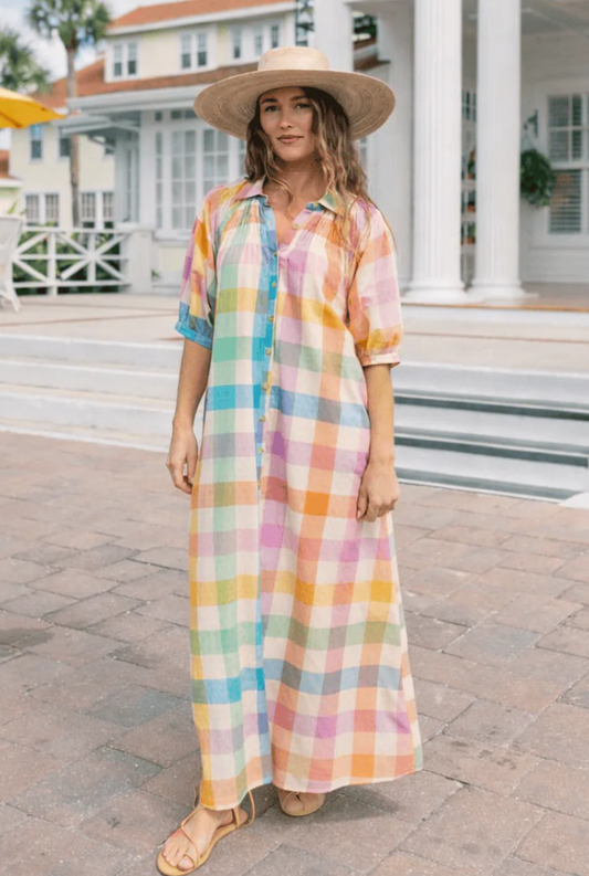 Rainbow Plaid Oasis Dress