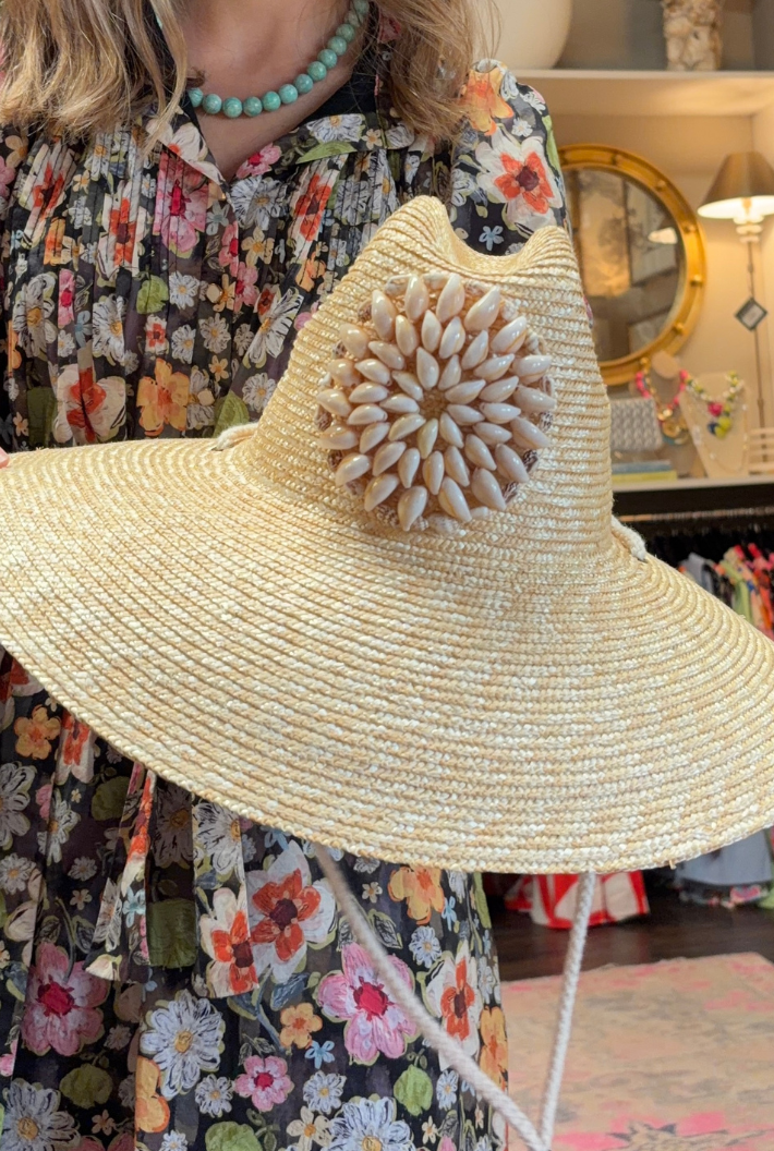 Cowrie Shell Straw Hat