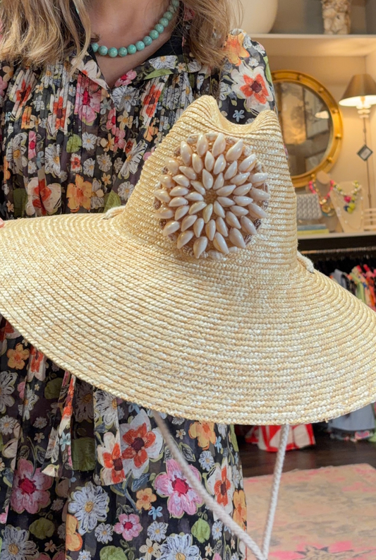 Cowrie Shell Straw Hat