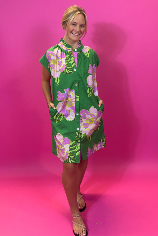 Green Garden Short Dress