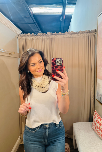 Polka Dot Print Scarf