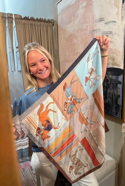 Orange Horse Printed Scarf
