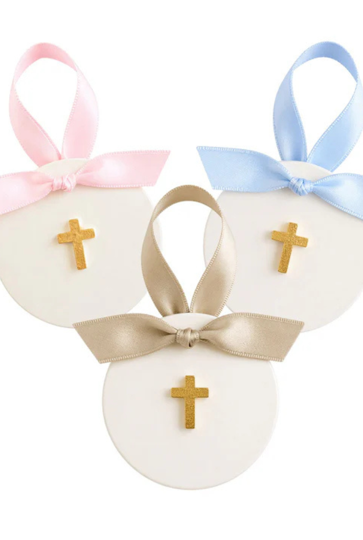 Tiny Cross Round Ornament