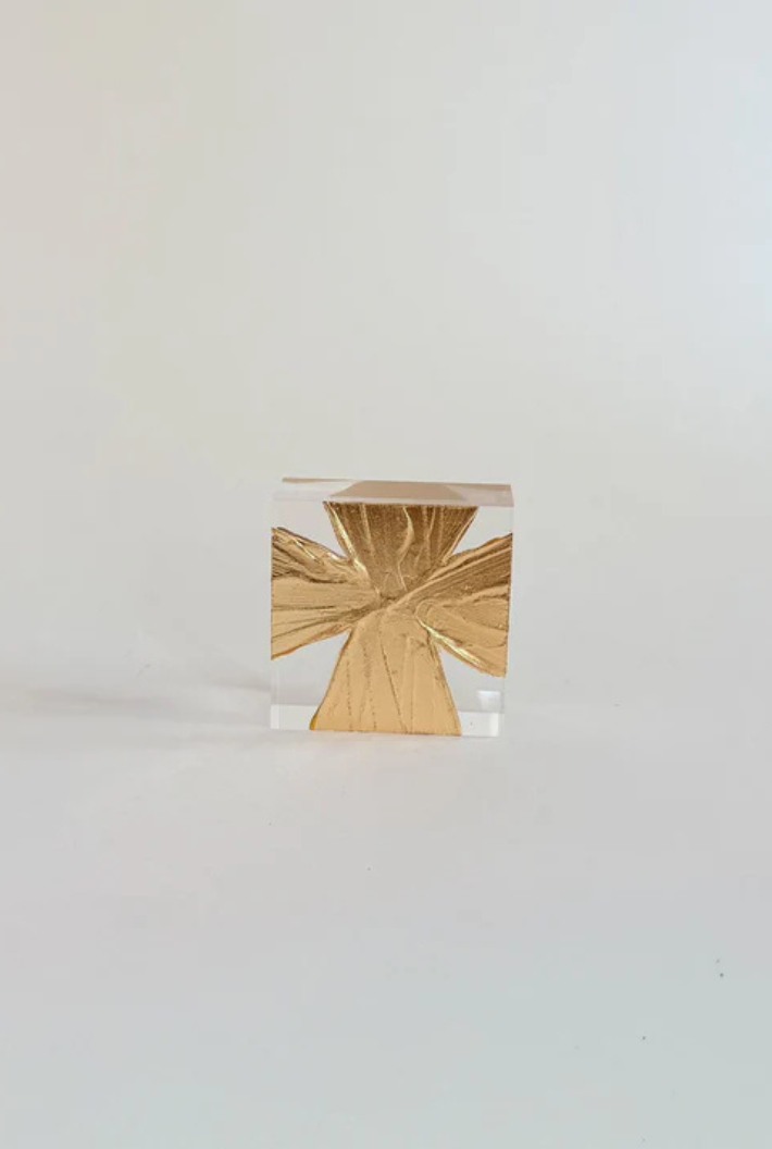 Wide Gold Cross Acrylic