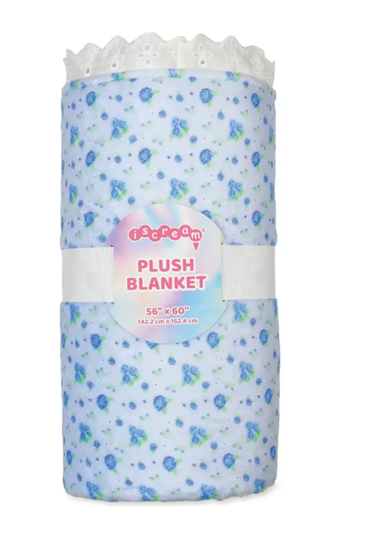 Blue Ditsy Plush Blanket