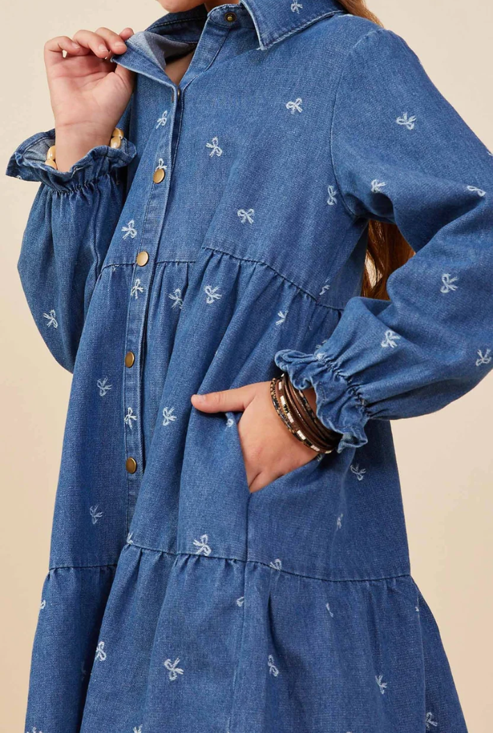 Bow Denim Dress