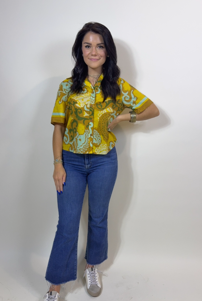 Saffron Scroll Blouse