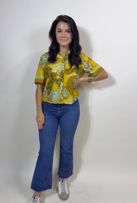Saffron Scroll Blouse